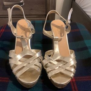 Gold sandal wedges